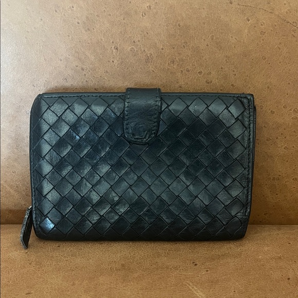 Bottega Veneta Handbags - Bottega Veneta Black Woven Wallet